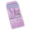 thumbnail image 2 of Juego de 16 cortaúñas de acero inoxidable resistente a la corrosión, portátil, para manicura y pedicura, para mujeres y niñas, color morado, 2 of 14