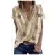 thumbnail image 2 of Puntoco - Blusa de manga corta con estampado de estrellas y cuello en V para mujer Puntoco Puntoco-734, 2 of 4