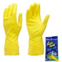 Reusable Yellow Hand Cleaning Latex Gloves : Small-1 Pair