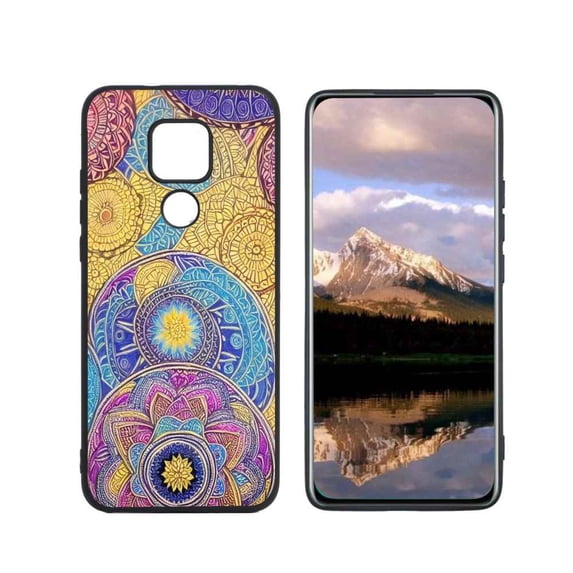 Compatible with Moto G Play 2021 Phone Case, Mandala-92 Case Men Women, Flexible Silicone Shockproof Case for Moto G Play 2021