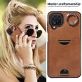 thumbnail image 5 of Case for Samsung Galaxy A12 Wallet with Credit Card Holder & Finger Ring Stand, PU Leather Slim Cover Shockproof Scratch Resistant Full Protection Case for Samsung Galaxy A12, Brown, 5 of 11