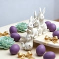thumbnail image 2 of Easter Decorations Bunny Figurines, 4PC Set Whimsical Hand-Painted Resin Rabbit Garden Statues for Indoor Outdoor Lawn, Tabletop Centerpiece Home Office Party Decor, 2 of 9