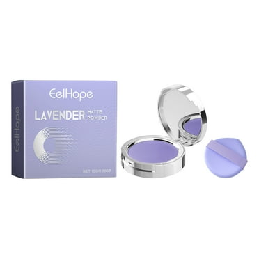 Chillab Lavender Matte Powder, Chillab Lavender Matte Powder Oil Control,Chillab Polvo Compacto with Powder Puff for Silky Blurring Oil Control Long-Lasting Makeup