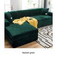 thumbnail image 3 of Injueey Funda de sofá con forma de terciopelo de primera calidad para sofá grueso, funda de sofá elástica de tela elástica de ajuste Decoración del hogar verde negruzco, 3 of 6