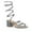 Silver, variant on Wild Diva Satin Rhinestone Spiral Ankle Strap Low Block Heels (Black, 6.5)