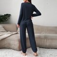 thumbnail image 5 of Diufon Women's Pajama Sets Soft Loose Long Sleeve Crewneck Tops and Cropped Pants Casual Home Sleepwear Outfit, 5 of 7