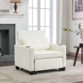 thumbnail image 2 of Aukfa Convertible Sleeper Sofa Chair, Futon Chair Bed with USB Ports and Cup Holders for Living Room - White, 2 of 8