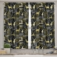 thumbnail image 2 of Ambesonne Christmas Valance & Curtain, Oriental Deer, 55"x45", Yellow White Black, 2 of 6