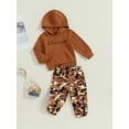 thumbnail image 3 of Bagilaanoe 2PCS Toddler Baby Girl Long Pants Set Letter Print Long Sleeve Hoodie Pullover Tops + Camouflage Sweatpants 12M 18M 24M 3T 4T 5T Kids Casual Sweatsuits, 3 of 8