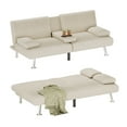 thumbnail image 4 of Homall  Futon Sofa Bed with Armrests and Cup Holders,Adjustable Backrest Angles,Convertible bed,Beige, 4 of 7