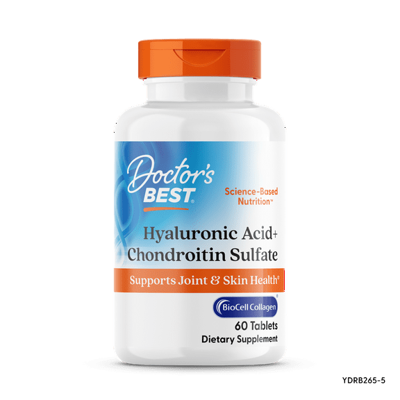 Doctor's Best Hyaluronic Acid   Chondroitin Sulfate with BioCell Collagen, 60 Tablets