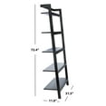 thumbnail image 5 of SAFAVIEH Beauregard Modern 5 Tier Leaning Etagere Bookcase, Black (31.5 in. W x 11 in. D x 72.4 in. H), 5 of 13