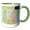 Green/White, variant on 3drose, Image of Topographic Map of Vermont with Flag, 11oz Two-tone Yellow Mug