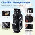 thumbnail image 3 of Topbuy 14-Way Golf Cart Bag Golf Club Bag with 14 Ways Organizer Divider Top 9 Zippered Pockets Cooler Bag Umbrella Holder Grey, 3 of 8