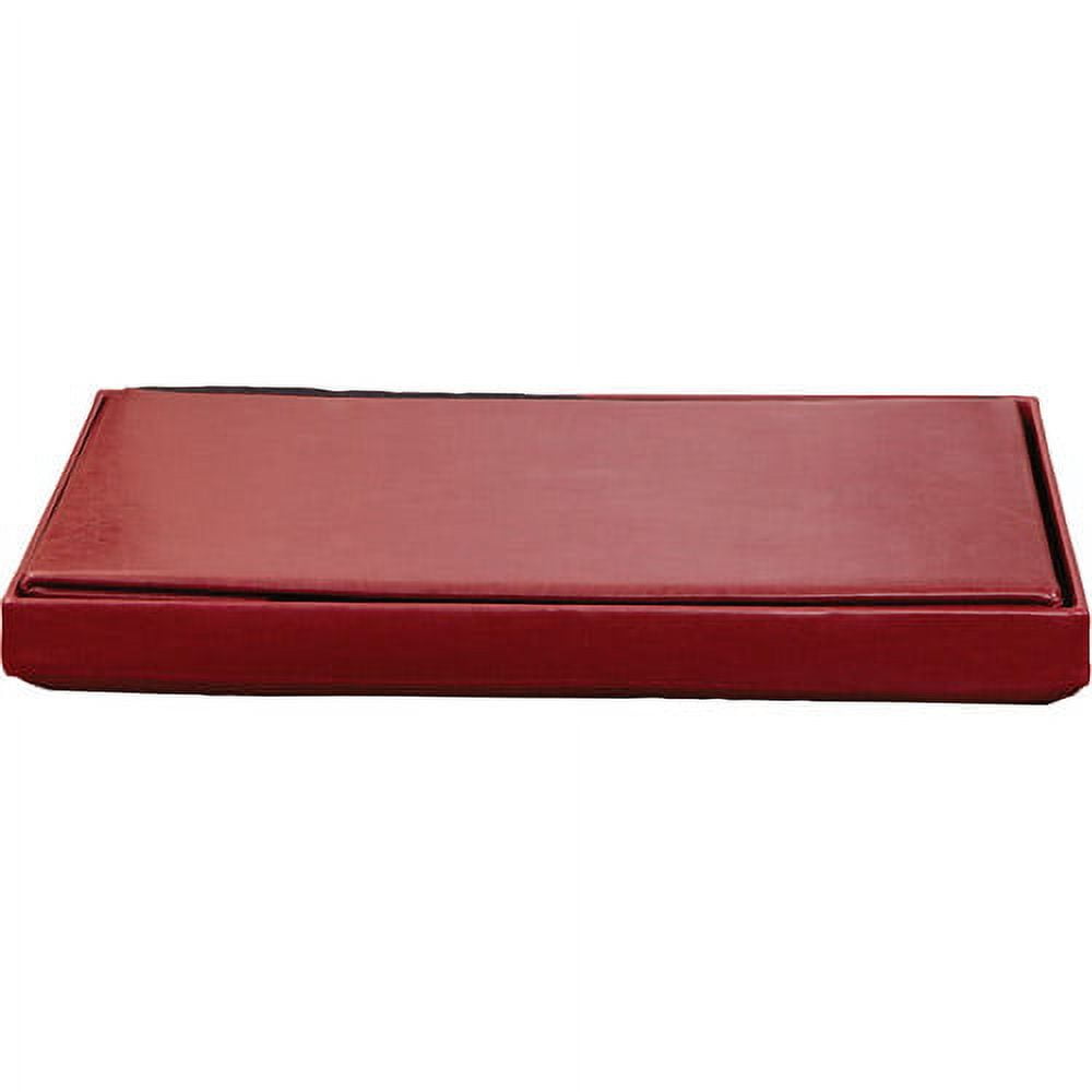 Simplify Faux Leather Double Folding Storage Ottoman in Red