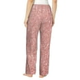 thumbnail image 3 of Xecao Rose Gold Pink Glitter Women's Straight Lounge Pajama Pants: The Epitome of Relaxed Sleepwear, 3 of 9
