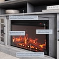 thumbnail image 4 of BELLEZE  58" TV Stand with 23" Electric Fireplace, Fireplace TV Console for TVs up to 65", Home Entertainment Center with Storage Cabinet and Adjustable Shelves - Astorga (Light Gray), 4 of 7