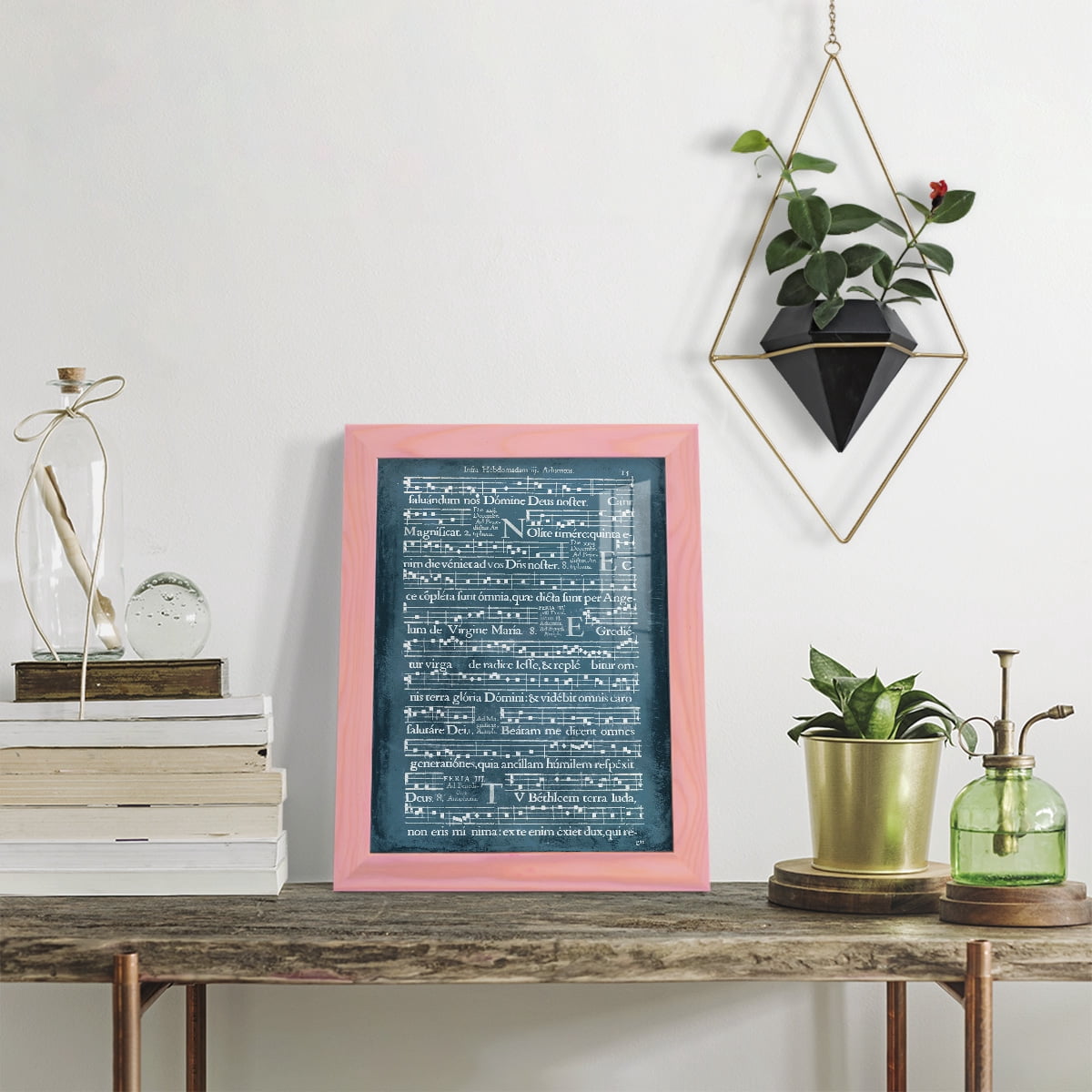 Graphic Songbook II - Framed Print w/glass - Sunset Pink