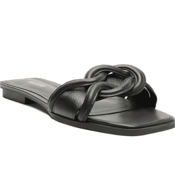 Arezzo Women's Black Sloane Flat Sandals, 7.5 B