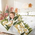 thumbnail image 3 of Manfei Winter Twin Comforter Sets Christmas Bedding Set, Green Gold 2-Pieces 1 Comforter and 1 Pillowcase, Xmas Reversible, 3 of 6