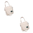 thumbnail image 3 of Sonducket Bolso de hombro informal, bandolera de Color sólido, bolso cuadrado, correa ajustable, bolsa de moda, accesorios para la escuela universitaria Beige 2piezas Sonducket CBP572673, 3 of 6