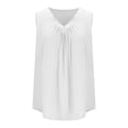 thumbnail image 5 of Womens Sleeveless Shirts, Tank Tops for Women Summer Casual Loose Fit Solid Color Pleated V Neck Dressy Blouses, 5 of 6