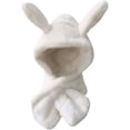 thumbnail image 2 of CoCopeaunt Women Bunny Ear Scarf Beanie Hat 2 in 1 - Balaclava Cute Thick Knitted Fleece Sherpa Hat for Winter Outgoing, 2 of 2