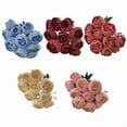 thumbnail image 6 of 10 Head Simulation Flower Bouquet For Home Decor For Weddings Light Blue Dark Rosy Rosy Red Decorative Arrangement, 6 of 7