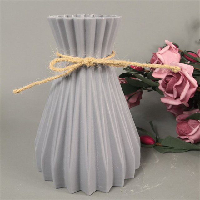 Jarrón de flores nórdico para decoración del hogar, jarrones de plástico de imitación de cerámica, cesta de flores irrompible para boda, habitación moderna, decoración del hogar, nuevo