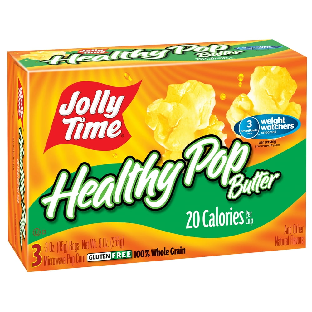 (4 Pack) JOLLY TIME Healthy Pop Butter Microwave Popcorn, 3 Oz Bags, 3