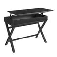 thumbnail image 4 of Linon Peggy Lift Top Stand Up Wood Desk with X-Frame Legs in Black, 4 of 12