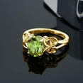 thumbnail image 3 of Gem Stone King Oval Green Peridot 1.80 Ct in 18K Yellow Gold Plated Silver Ring, 3 of 5