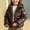 Coffee, variant on Toddler Kids Hooded Puffer Coat Solid Zip up Long Sleeve Down Jacket Winter Warm Cotton Outerwear for Boys and Girls White