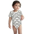 thumbnail image 2 of Xecao Lovely Penguin Pattern Baby Climbing Bodysuit Short Sleeve Onesie Unisex 0-12 Months Baby Shirt Newborn Outfits Crotch snap design-12 Months, 2 of 6