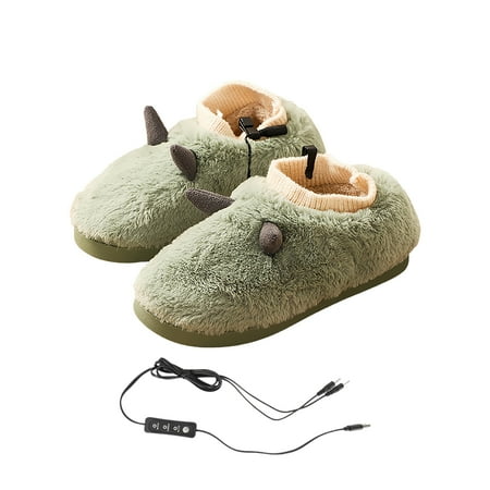 

USB Electric Heated Slippers Electric Heated Foot Warmer Plush Slipper to Keep Feet Warmer Comfortable Warming Slippers for Winter Cold Weather