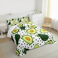 thumbnail image 3 of jejeloiu Avocado Full Size Comforter Sets,Green Fruit Bedding Comforter Set,Black Geometric Dots Bedding Sets For Kids,Breathable Home Decor Reversible,3pcs, 3 of 8