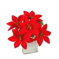 thumbnail image 5 of 3 Pcs Christmas Artificial Flowers Poinsettia Flowers Red 7 Heads Silk Poinsettia Christmas Floral Bouquet Winter Artificial Poinsettia Bushes for Xmas Party Holiday Arrangements Decoration…, 5 of 8
