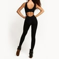 thumbnail image 5 of Joernso Women Sportswear Mesh Patchwork Hollow Out See Through Jumpsuit for Gym, 5 of 7