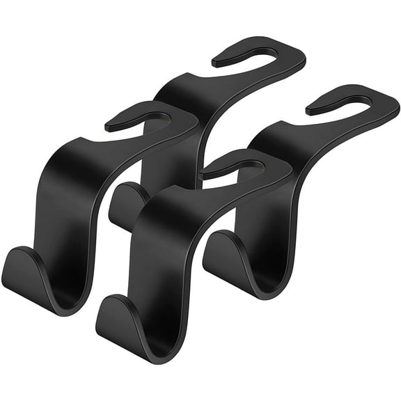 Car Seat Headrest Hooks, Car Hook Hangers Storage Organizer Interior Accessories for Purse Coats Umbrellas Grocery Bags Handbag, 4-Pack