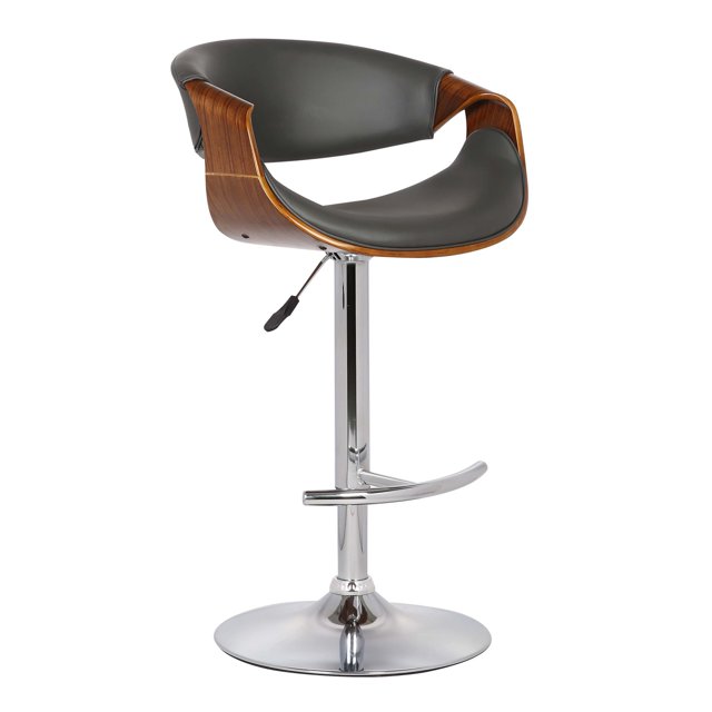 Taburete Bar Armen Living Butterfly Giratorio Ajustable Gris Nogal