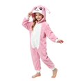 thumbnail image 4 of KAUOD Girls Onesie Rabbit Hooded Fleece Button up Animal Onesie Soft Cozy Hooded Jumpsuit Kids Fall Winter Outfits Cute Clothes, 4 of 7