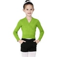 thumbnail image 2 of dazeni Girls Knit Wrap Crop Tops 5-15 Years Soft V Neck Long Sleeve Cropped Sweater Trendy Stretchy Dance Workout Tee Blouse Shirts, 2 of 7