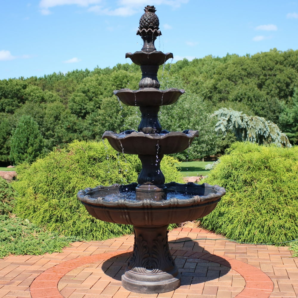 Sunnydaze 4tier Outdoor Water Fountain Grand Courtyard Style dark