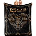 thumbnail image 1 of LHSHID Personalized Wedding Anniversary Blanket 25th Anniversary Blanket 25 Years Anniversary Silver Wedding Gifts for Couple Parents 25th Wedding for Wife Her Husband Him 30"x40", 1 of 8