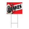 Brakes (18" x 24") Yard Sign, Includes Metal Step Stake