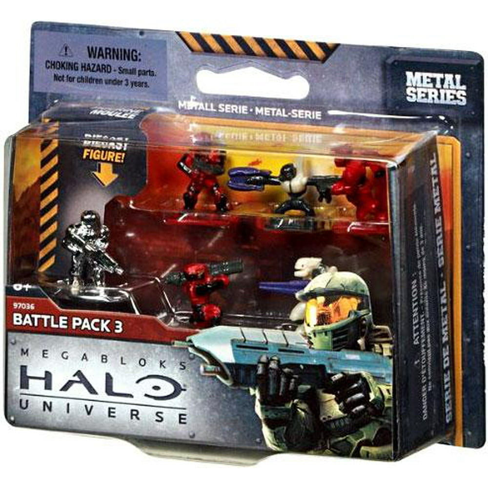 Halo Mega Bloks Battle Pack 3 Metal Series Mini Figure Set