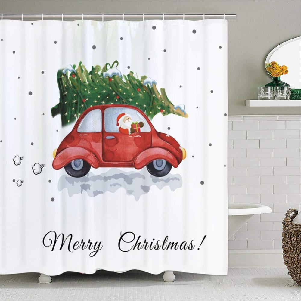 Details about   Merry Christmas Shower Curtain Christmas Tree New Year Holiday Decor Sets 71'' 