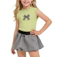 thumbnail image 2 of Amidoa Girls 2 Piece Outfits Summer Clothes Sleeveless Solid Color Cute Tank Top T-Shirt and Casual Shorts Kids Clothing Sets Green Size 8, 2 of 9