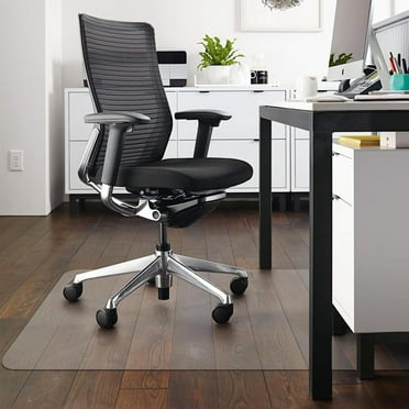 kibhous Office Mat for Hardwood Floor, 36" x 48" Rectangle Clear Chair Mat ,Matte, PVC
