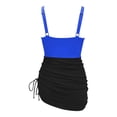 thumbnail image 6 of Womens Swimdress Women's Color Block Swim Dress Swimsuit Mesh Sheer Sarong Wraps Bathing Suit Blue S, 6 of 7